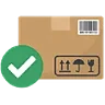 Delivered parcel with a green check